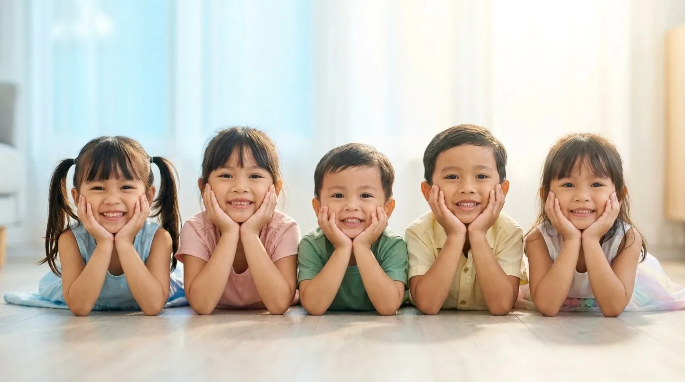 Anak-anak peserta LESAN Mindset tersenyum